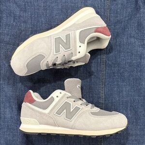 New Balance Gray and Burgundy Sneakers